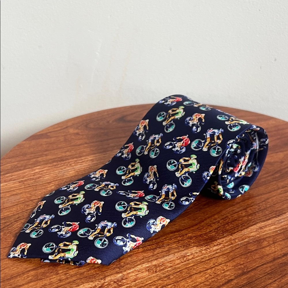 wild ties Navy Blue Cyclist Pattern Tie